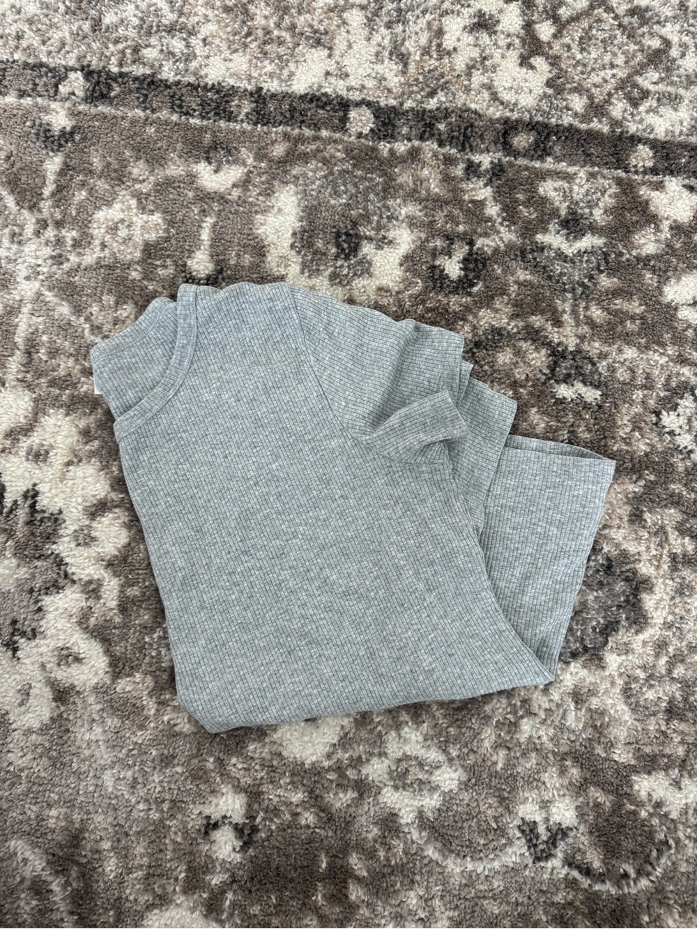 Gray Ribbed Knit tee